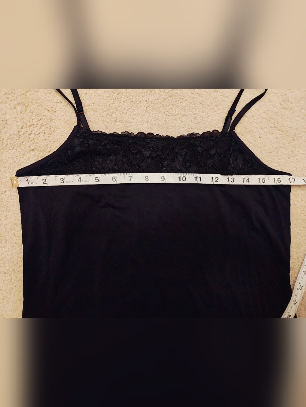 Y2K Maurices Black Lace Trim Cami Tank Top. - Picture 7 of 9